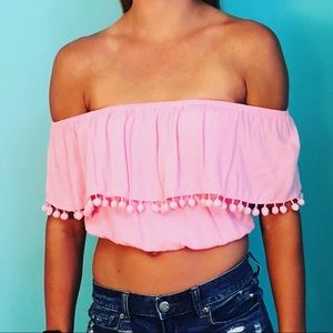 Hot pink crop top